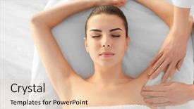  Presentation with beautician - Cool new PPT layouts with beautician waxing female armpits backdrop and a lemonade colored foreground