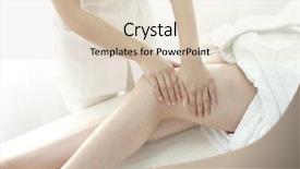  Presentation with beautician - PPT layouts consisting of beautician who massages the leg background and a lemonade colored foreground