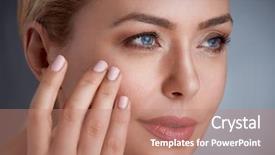  Presentation with skin - Slide set enhanced with beautification - close up of woman background and a coral colored foreground