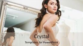  Presentation with wedding - Colorful PPT theme enhanced with beautifu bride choosing wedding dress backdrop and a coral colored foreground