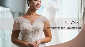  Presentation with bride and groom at wedding - Cool new PPT layouts with beautifu bride choosing wedding dress in a wedding salon backdrop and a coral colored foreground