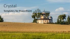  Presentation with middle century - Slides consisting of beautiful-17th-century-baroque-church background and a light blue colored foreground