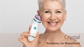  Presentation with hair spa - Theme having beautiful-60s-woman-with-short background and a coral colored foreground