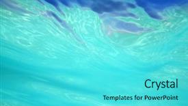  Presentation with sea water - Audience pleasing theme consisting of beautiful abstract water shapes backdrop and a cyan colored foreground