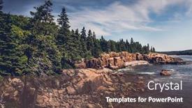  Presentation with pastel - Slide set enhanced with beautiful-acadian-coastline-view background and a violet colored foreground