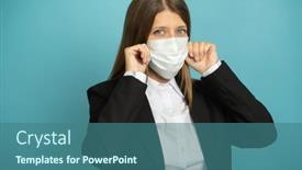  Presentation with diseases - PPT layouts enhanced with beautiful-adult-business-woman background and a ocean colored foreground