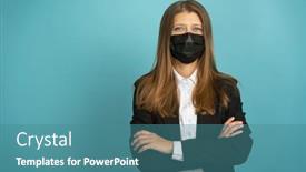  Presentation with diseases - Slide deck having beautiful-adult-business-woman background and a teal colored foreground