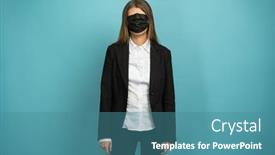  Presentation with diseases - Slide deck featuring beautiful-adult-business-woman background and a teal colored foreground