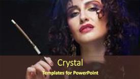  Presentation with black woman - PPT theme consisting of beautiful-adult-woman-in-retro background and a tawny brown colored foreground