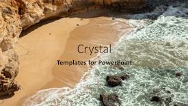  Presentation with algarve - Slides enhanced with beautiful-aerial-beach-algarve background and a coral colored foreground