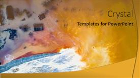  Presentation with waste water - Audience pleasing slide deck consisting of beautiful-aerial-pattern-of-colorful backdrop and a gold colored foreground