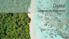  Presentation with white sand - Cool new theme with beautiful aerial view of maldives backdrop and a mint green colored foreground