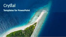  Presentation with white sand - Beautiful slides featuring beautiful aerial view of maldives backdrop and a ocean colored foreground