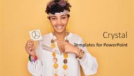  Presentation with hippie - Theme enhanced with beautiful-african-american-afro-hippie background and a coral colored foreground