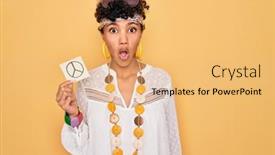  Presentation with hippie - Slides featuring beautiful-african-american-afro-hippie background and a yellow colored foreground