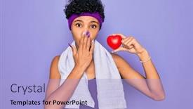  Presentation with american heart - Slide deck consisting of beautiful-african-american-afro-sporty background and a light blue colored foreground