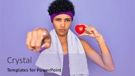  Presentation with american heart - Presentation theme with beautiful-african-american-afro-sporty background and a light blue colored foreground