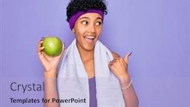  Presentation with sporty - Slides featuring beautiful-african-american-afro-sporty background and a light blue colored foreground