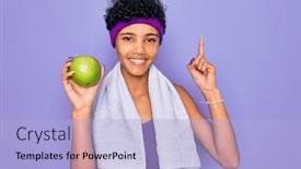  Presentation with african american woman question - Cool new presentation design with beautiful-african-american-afro-sporty backdrop and a light blue colored foreground