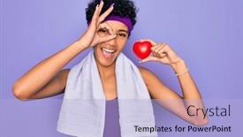  Presentation with american heart - Cool new slides with beautiful-african-american-afro-sporty backdrop and a light blue colored foreground