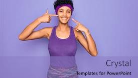  Presentation with african american dental - Presentation theme having beautiful-african-american-afro-woman background and a light blue colored foreground