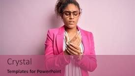  Presentation with arthritis - Beautiful slide set featuring beautiful-african-american-businesswoman-wearing backdrop and a violet colored foreground