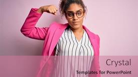  Presentation with muscle - PPT layouts featuring beautiful-african-american-businesswoman-wearing background and a coral colored foreground