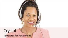  Presentation with customer service - Theme having beautiful african-american customer service background and a lemonade colored foreground