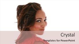  Presentation with beauty makeup - PPT layouts enhanced with beautiful african american female models hair for a beauty fashion hair style makeup photo shoot isolated on white with room for your text background and a coral colored foreground