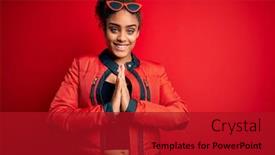  Presentation with praying hands - Theme enhanced with beautiful-african-american-girl-wearing background and a crimson colored foreground