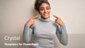  Presentation with african american dental - PPT layouts with beautiful-african-american-girl-wearing background and a gray colored foreground