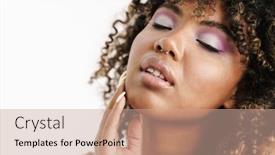  Presentation with camera - Audience pleasing PPT layouts consisting of beautiful-african-american-girl backdrop and a coral colored foreground