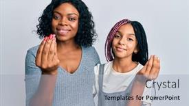  Presentation with salary - Amazing PPT theme having beautiful-african-american-mother backdrop and a light blue colored foreground