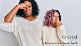  Presentation with bad breath - Colorful PPT theme enhanced with beautiful-african-american-mother backdrop and a lemonade colored foreground