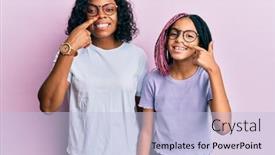  Presentation with african beauty - Beautiful presentation theme featuring beautiful-african-american-mother backdrop and a light blue colored foreground