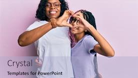 Presentation with american heart - Presentation with beautiful-african-american-mother background and a light blue colored foreground