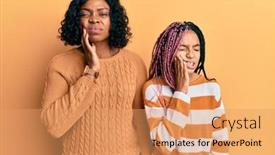  Presentation with african american dental - Slide set having beautiful-african-american-mother background and a coral colored foreground