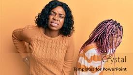  Presentation with backache - PPT theme featuring beautiful-african-american-mother background and a coral colored foreground
