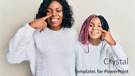  Presentation with african beauty - Beautiful presentation design featuring beautiful-african-american-mother backdrop and a sky blue colored foreground
