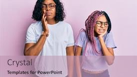  Presentation with african american dental - Colorful presentation theme enhanced with beautiful-african-american-mother backdrop and a coral colored foreground