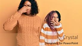  Presentation with bad breath - PPT theme enhanced with beautiful-african-american-mother background and a coral colored foreground