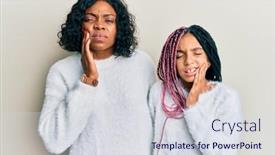  Presentation with african american dental - PPT theme consisting of beautiful-african-american-mother background and a sky blue colored foreground