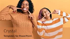  Presentation with african american dental - Slide deck having beautiful-african-american-mother background and a coral colored foreground