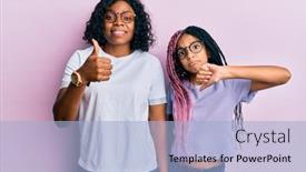  Presentation with conflict - Audience pleasing theme consisting of beautiful-african-american-mother backdrop and a light blue colored foreground