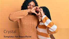  Presentation with american heart - Cool new slides with beautiful-african-american-mother backdrop and a coral colored foreground