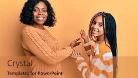  Presentation with wool - PPT theme consisting of beautiful-african-american-mother background and a coral colored foreground