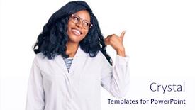  Presentation with optometry - Audience pleasing slide deck consisting of beautiful-african-american-optician-woman backdrop and a sky blue colored foreground