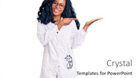  Presentation with optometry - Audience pleasing theme consisting of beautiful-african-american-optician-woman backdrop and a white colored foreground