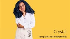  Presentation with optometry - Slide set featuring beautiful-african-american-optician-woman background and a yellow colored foreground