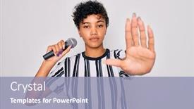  Presentation with american - PPT theme having beautiful-african-american-singer-girl background and a light blue colored foreground